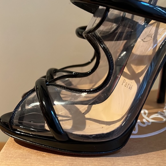 Authentic Christian Louboutin Aqua Ronda 120 PVC Patent EU37.5 US7 - Picture 6 of 8